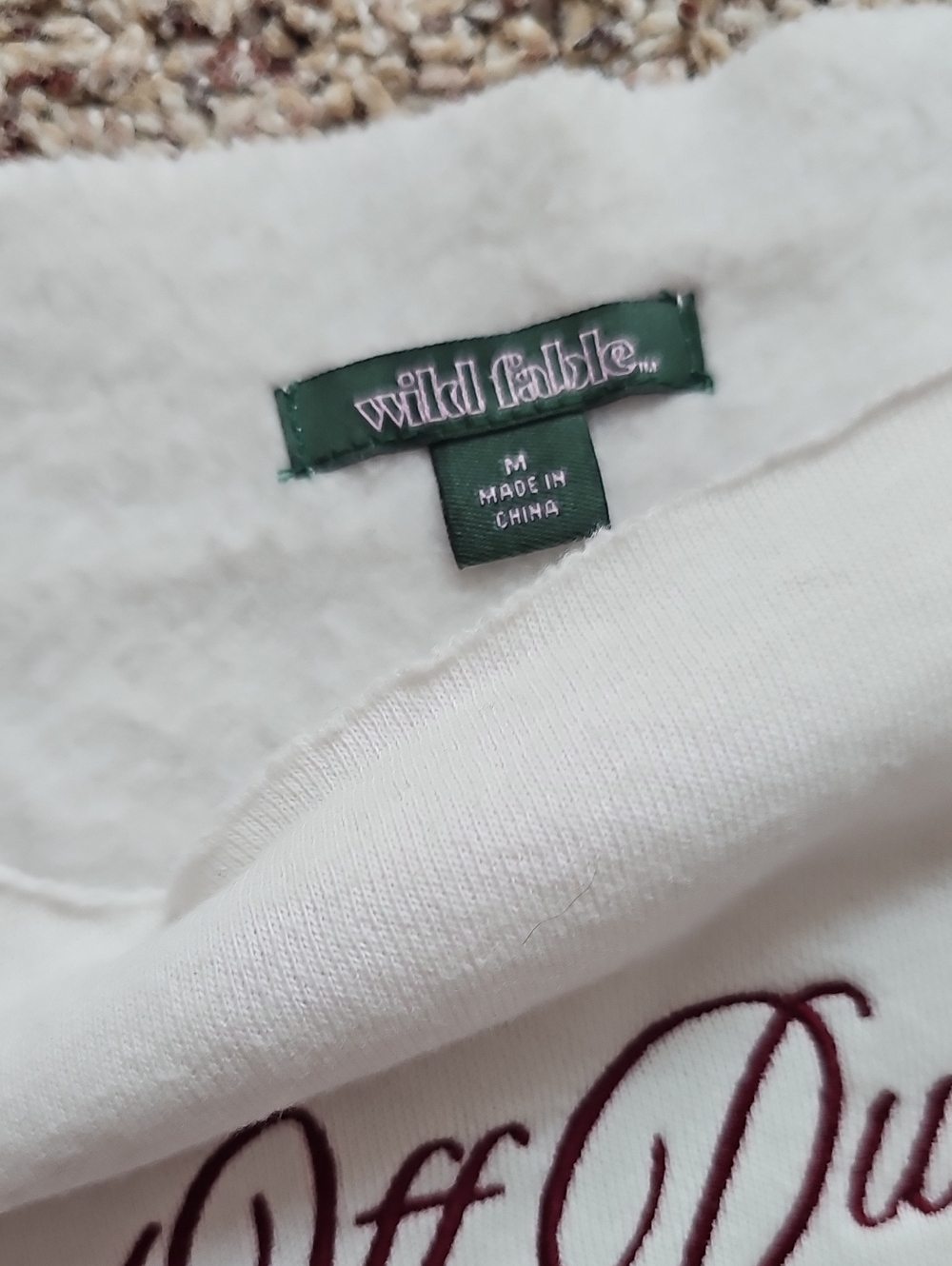 wild fable White Sweatshirt with Pink Script - Picture 2 of 2
